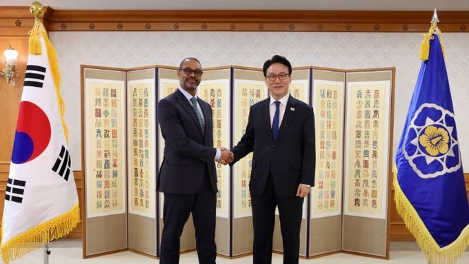 김민석 국무총리, 마이클 해리스 뉴욕증권거래소 부회장 접견