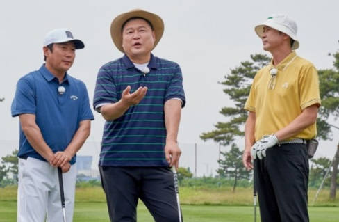 티빙 '골신강림', 강호동-신동엽 퍼팅 연습 현장 공개