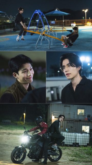 tvN ‘배드 앤 크레이지’ 인적이 드문 놀이터에서 시소놀이를 즐기는 이동욱과 위하준의 투샷이 포착, 범상치 않은 두 놈의 세상 유쾌하고 신나는 인성회복 팀플레이를 예고한다.