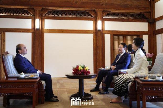 윤석열 대통령 부부, 베트남 국가주석과 차담