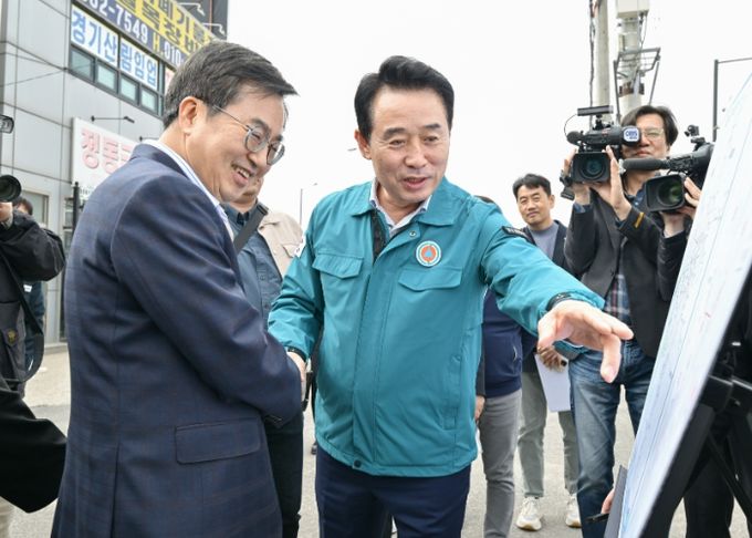 백영현 포천시장, 김동연 경기도지사와 전철-GTX 추진 현장 방문