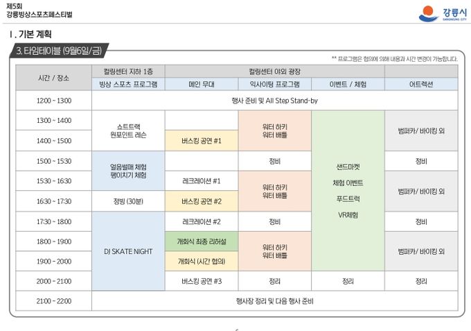 강릉시민컬링대회·빙상스포츠페스티벌 시간표