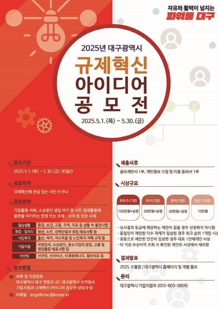 기업활력 제고, 생활밀착 규제혁신 아이디어 공모
