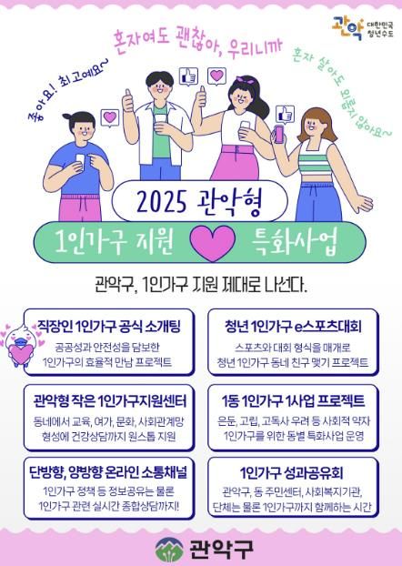 2025 관악형 1인가구 지원 특화사업 홍보 포스터