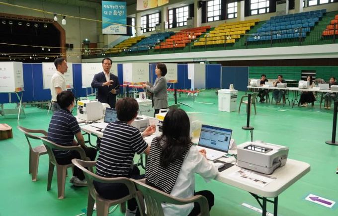 조병옥 음성군수, 사전투표소 현장점검