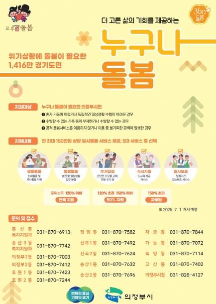 의정부시, ‘누구나돌봄서비스’ 7월부터 본격 시행