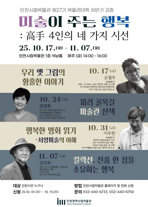 시립박물관 제27기 박물관대학 하반기 과정 포스터 및 개요