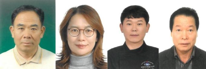 사진 왼쪽부터 천안양조장 대표 정상진 씨, 원조옥수사 대표 정영실 씨, 제과제빵 분야 명인 박창호 씨, 이용 분야 김용기 씨.