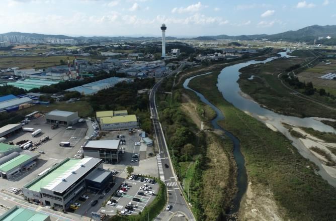 온양대로 3-36호(환경과학공원~아산대교) 전경