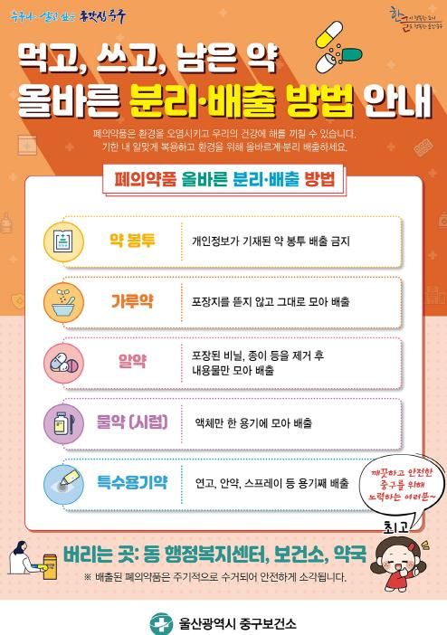 “환경을 위해 폐의약품 꼭 분리배출하세요!”
