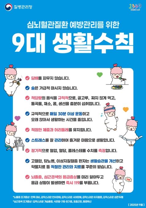 심뇌혈관질환 예방관리를 위한 9대 생활수칙