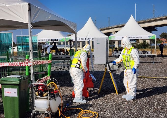 군산시, 아프리카돼지열병 발생 대비 가상방역 현장훈련 실시