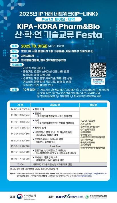 지식재산 거래 네트워크(IP-LINK) 행사 포스터