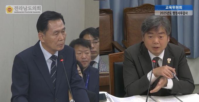 행정사무감사 중인 박원종 전남도의원