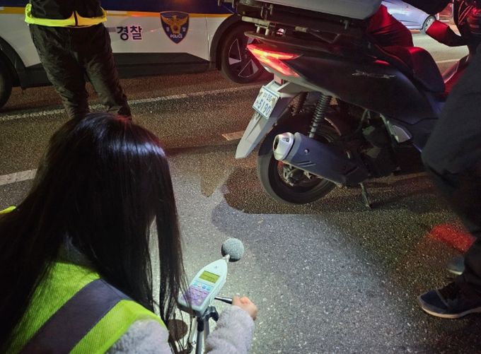 증평군, 이륜자동차 소음 야간 합동단속