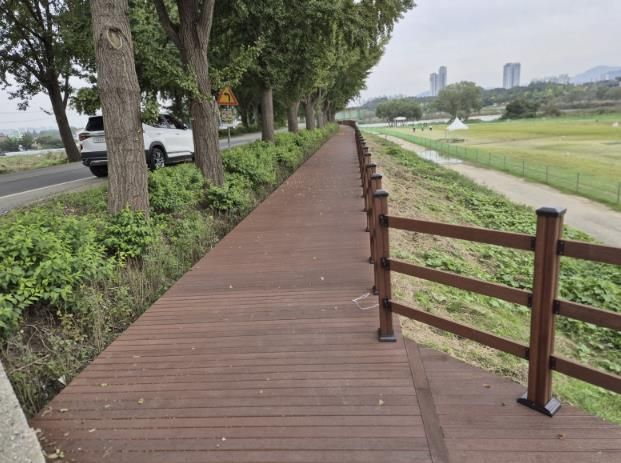 개통된 곡교천 북단 수변데크