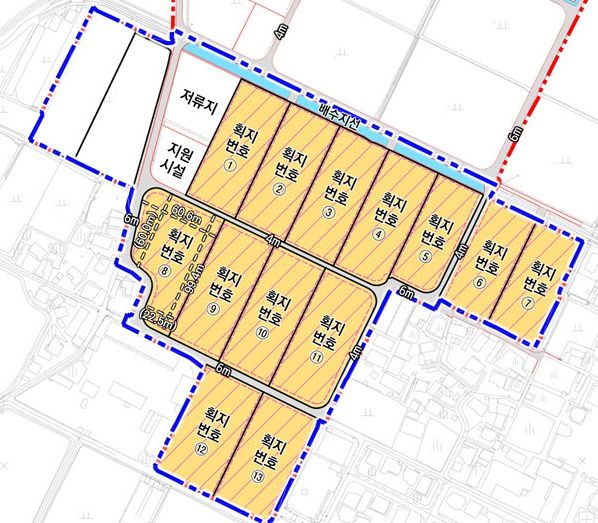 딸기산업 스마트팜 단지 분양 구획도