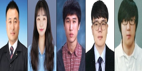 우수공무원(왼쪽부터 김성진, 손민지, 김성훈, 박준형, 김명래 주무관)