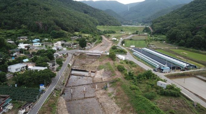 지방하천 준설 및 하도 정비 전경