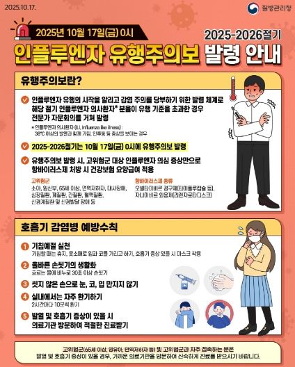 인플루엔자 예방 수칙 홍보 포스터