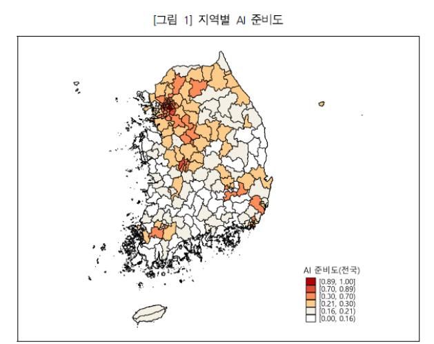 <지역별 AI 준비도>