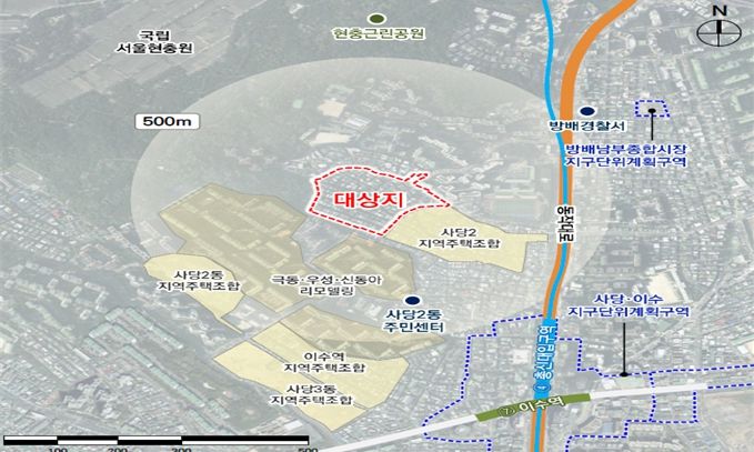 위치도 (동작구 사당2동 63-1번지 일대)