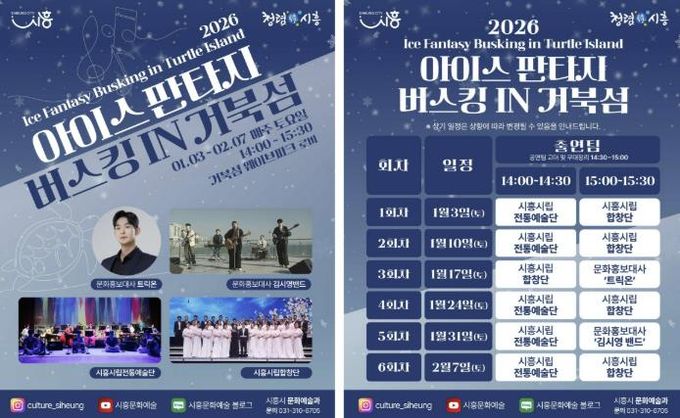 '아이스 판타지 버스킹 인 거북섬' 홍보물