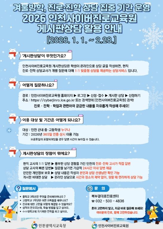 ‘겨울방학 진로・진학 상담 집중 기간’ 운영