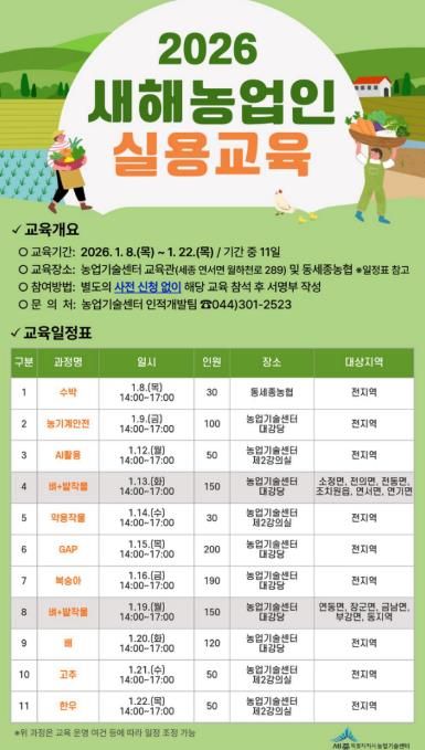 새해 영농설계, 세종시농기센터에서 배워요