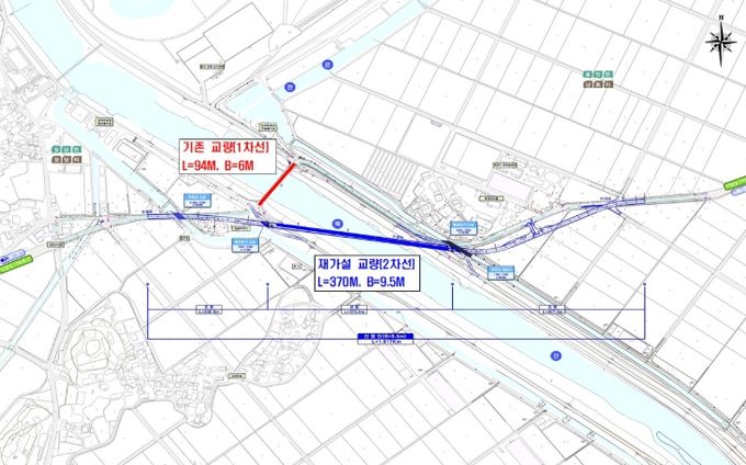 산북천 난포교, 2차로 교량으로 다시 놓는다