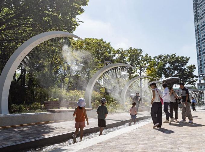 여의도 앙카라 공원 내 물의 정원 조성 모습