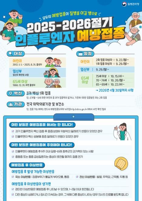 2025-2026절기 인플루엔자 예방접종 홍보물