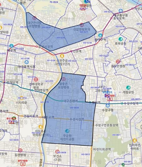 흐린 물 출수 예상지역 위치도