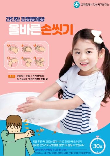 ‘올바른 손씻기’ 안내문