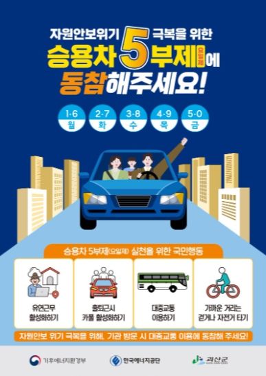 승용차5부제(요일제) 포스터