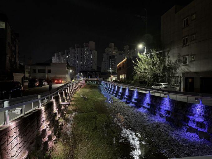 도시숲 달빛거리 야간경관(산성천 일원)