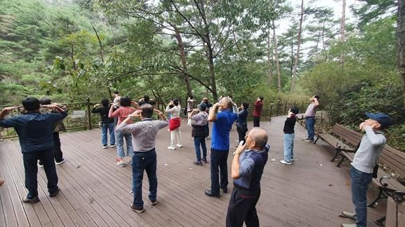 산림치유프로그램 운영 사진. 국립나주숲체원 곡성치유의숲 제공