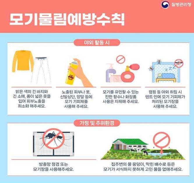 모기물림예방수칙 홍보물