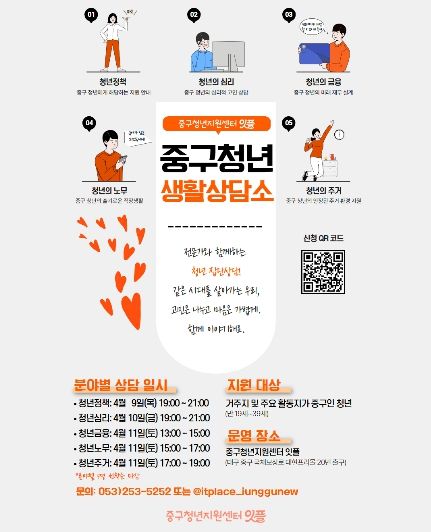 대구 중구청년지원센터, ‘중구 청년 생활 상담소’ 운영…분야별 맞춤 상담 제공