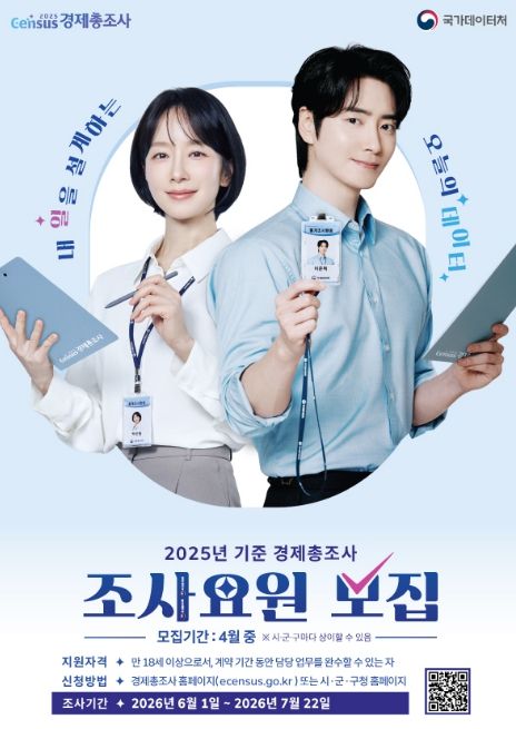2025년 기준 경제총조사 조사요원 모집 홍보물