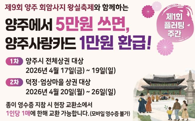 양주시, 회암사지 왕실축제 연계 ‘제1회 플러팅 주간’운영